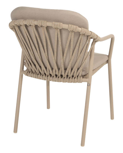 Taste 4SO Manitoba Stapelbare Essstuhl Latte + Manolo Tisch Latte mit bedrucktem Keramiktisch Top 240 cm
