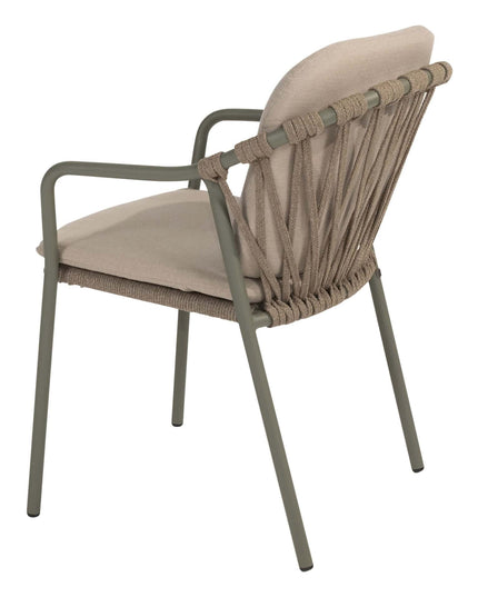 Taste 4SO Manitoba Stapelbare Essstuhl Olive + Liam Esstisch Teak 180 cm