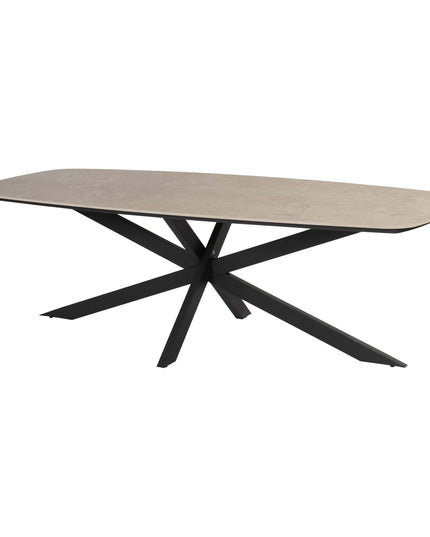 4 Seasons Outdoor Albareto Essstuhl + Geschmack 4SO Prado Tisch mit Keramik -Tisch -Top -Lauf Anthrazit 240 cm