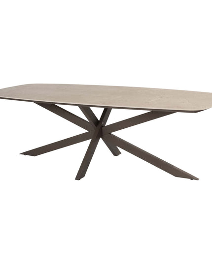 4 Seasons Outdoor Capalbio Essstuhl + Geschmack 4SO Prado Tisch mit Keramiktisch Top Barrel Terre 240 cm