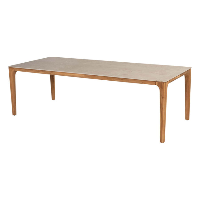 Taste 4SO Parma stapelbare dining latte + Liam tafel met keramisch tafelblad 240 cm