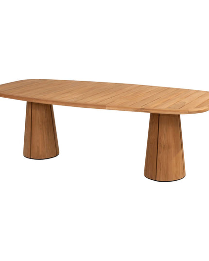 4 Seasons Outdoor Bernini dining stoel + Taste 4SO Capri tafel barrel-vorm teak 240 cm