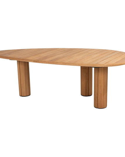 4 Seasons Outdoor Bernini Essstuhl + Geschmack 4SO Korsica Tisch Kieselform Teak 240 cm
