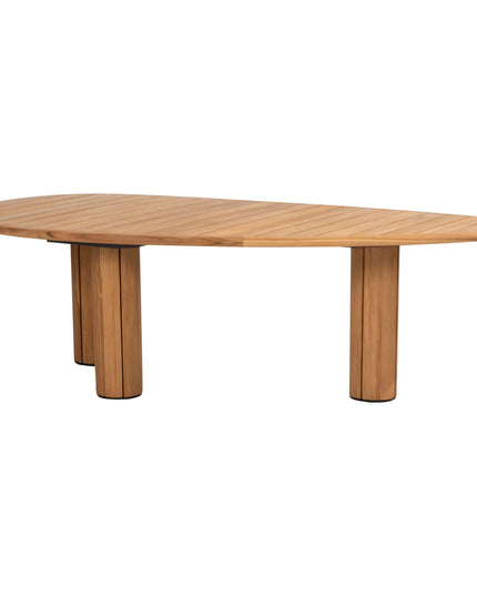 4 Seasons Outdoor Samos Essstuhl + Geschmack 4SO Corsica Tisch Kieselform Teak 240 cm