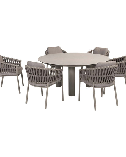 Taste 4SO Catalana dining stoel + Donato tafel cloud met geprint keramiek tafelblad 160 Ø cm