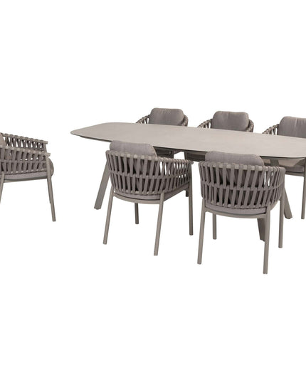 Taste 4SO Catalana dining stoel + Manolo tafel cloud met geprint keramiek tafelblad 240 cm