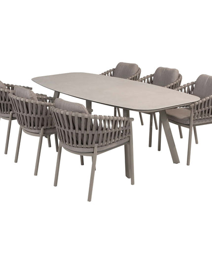 Taste 4SO Catalana dining stoel + Manolo tafel cloud met geprint keramiek tafelblad 240 cm