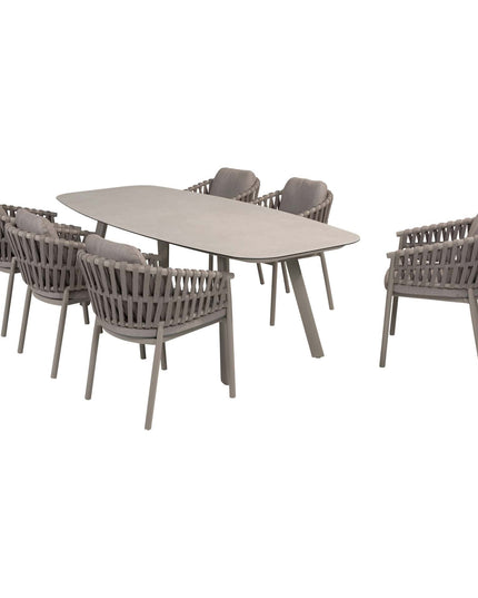 Taste 4SO Catalana dining stoel + Manolo tafel cloud met geprint keramiek tafelblad 240 cm
