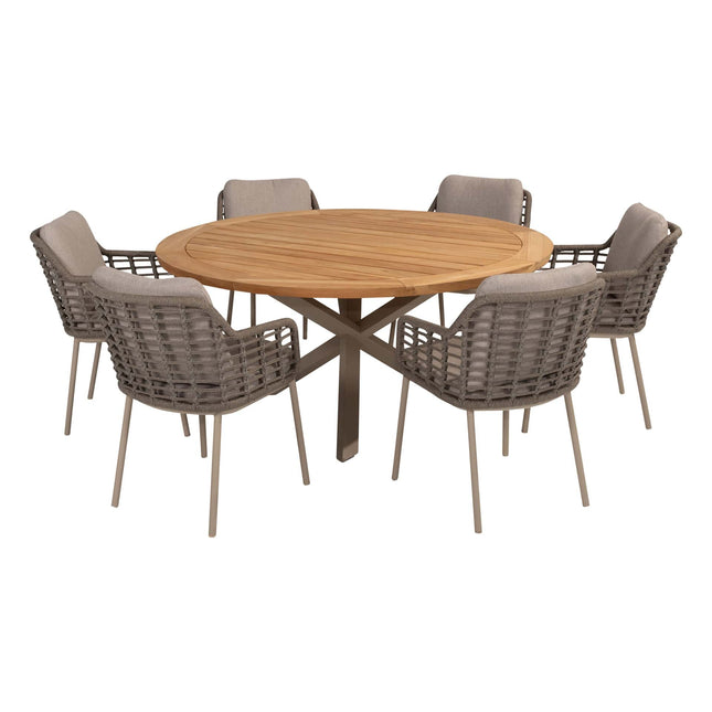 Geschmack 4 Also, Esststuhl für Puglia + Prado Teak Tabelle 160 Ø CM Latte Basis