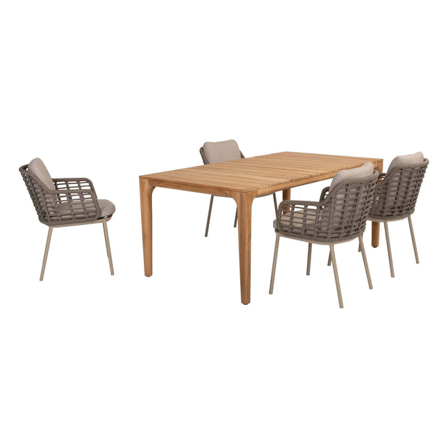 Taste 4, also Puglia Essstuhl + Liam Tisch Teak 180 cm