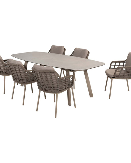 Taste 4 SO Puglia dining stoel + Manolo tafel latte met geprint keramiek tafelblad 240 cm