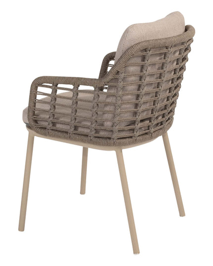 Geschmack 4, also Puglia Essstuhl + Prado Teaktabelle 130 Ø CM Teak -Basis