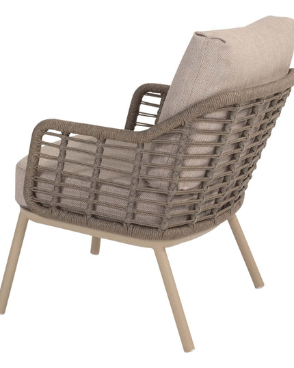 Taste 4SO Puglia low dining stoel + Donato low dining tafel 160 Ø cm latte
