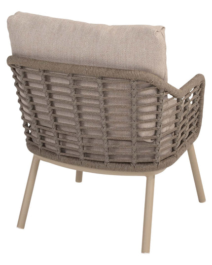 Taste 4SO Puglia Low Dining Chair + 4 Seasons Outdoor Nevada low dining Tisch barrel 250 cm latte