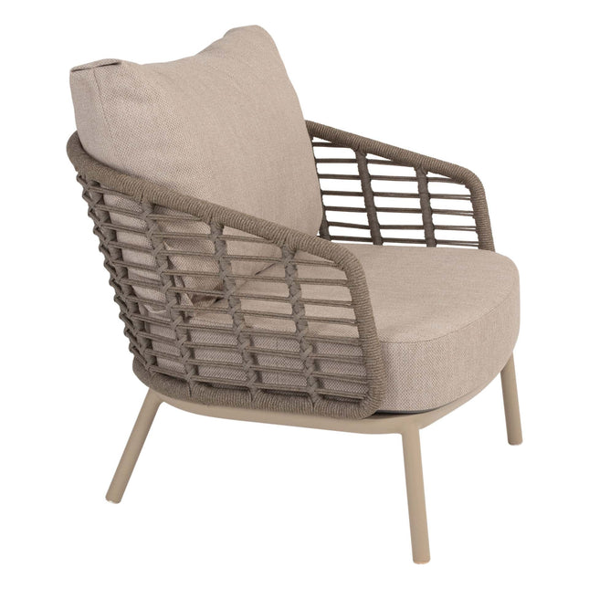 Taste 4SO Puglia loungeset 3-zits loungebank + 2x lounge stoel + Demi set van 2 salontafels latte
