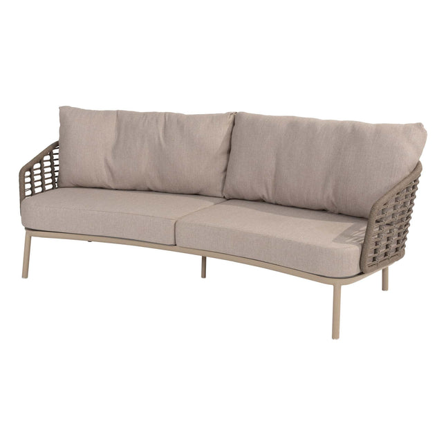 Taste 4SO Puglia loungeset 3-zits loungebank + 2x lounge stoel + Demi set van 2 salontafels latte