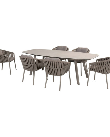 Taste 4SO Owen dining stoel + Manolo tafel cloud met geprint keramiek tafelblad 240 cm