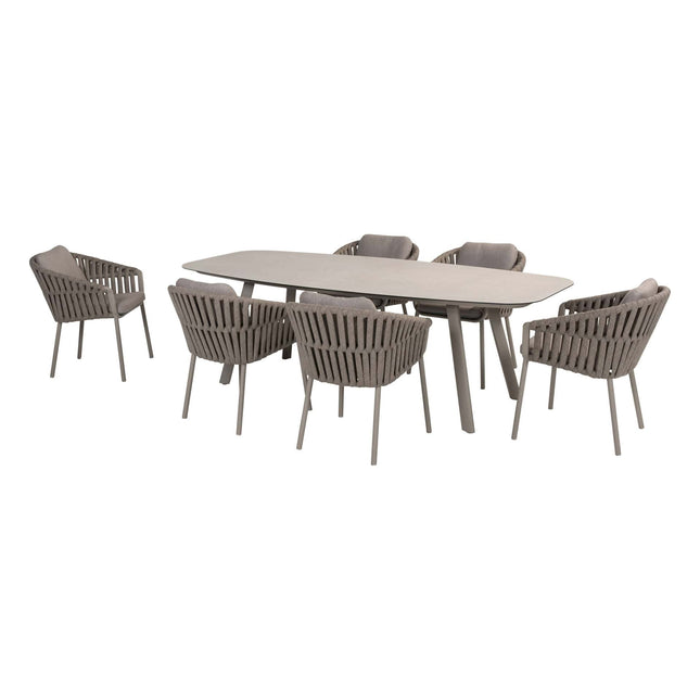 Taste 4SO Owen dining stoel + Manolo tafel cloud met geprint keramiek tafelblad 240 cm