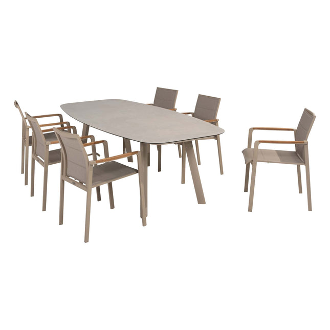 Taste 4SO Cortina Dining + Manolo Tischlatte mit bedrucktem Keramiktisch Top 240 cm