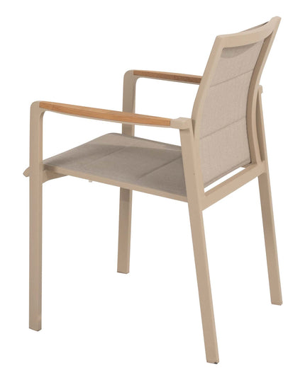 Taste 4SO Cortina dining + Prado teak tafel 130 Ø cm teak onderstel