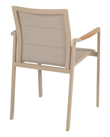 Taste 4SO Cortina dining + Prado teak tafel 130 Ø cm teak onderstel
