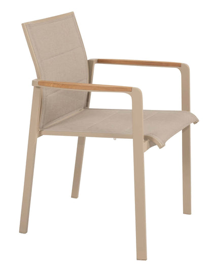 Taste 4SO Cortina dining + Prado teak tafel 130 Ø cm teak onderstel