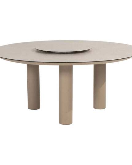 Taste 4SO Barista dining stoel latte + Donato tafel keramiek latte 160 Ø cm + Lazy susan