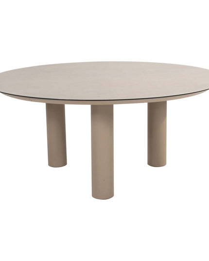 4 Seasons Outdoor Garten Sardinia niedriger Esstuhl + Geschmack 4SO Donato Low Dining Tabelle 160 cm Ø Latte