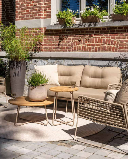 4 Seasons Outdoor im Freien 4SO Albano Lounge Set + Verdi Coucht Tabelle 73 Ø CM Latte