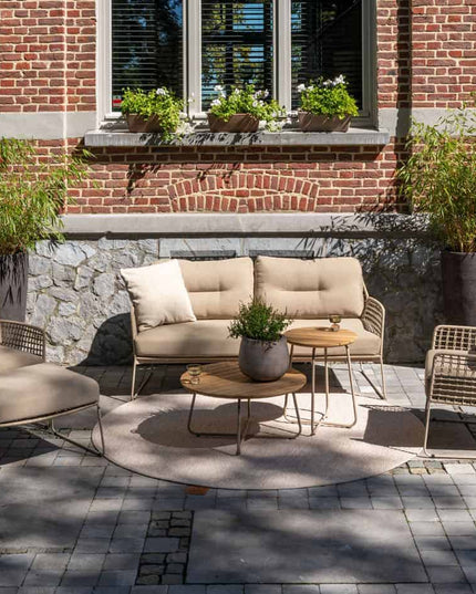 4 Seasons Outdoor im Freien 4SO Albano Lounge Set + Verdi Coucht Tabelle 73 Ø CM Latte