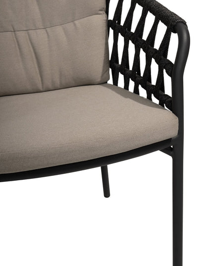 4 Seasons Outdoor Albareto Essstuhl + Geschmack 4SO Prado Tisch mit Keramik -Tisch -Top -Lauf Anthrazit 240 cm