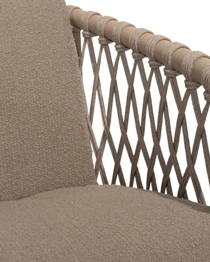 4 Seasons Outdoor Allora dining stoel latte + Taste 4SO Prado teak tafel 160 Ø cm latte onderstel
