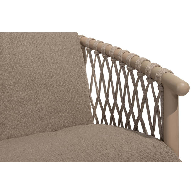4 Seasons Outdoor Allora Essstuhl Latte + Geschmack 4SO Capri Tisch-Fass-Form-Teak 240 cm