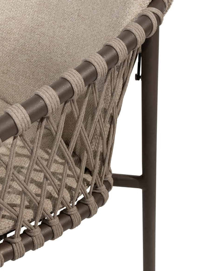4 Seasons Outdoor Allora dining stoel terre + Taste 4SO Capri tafel barrel-vorm teak 240 cm