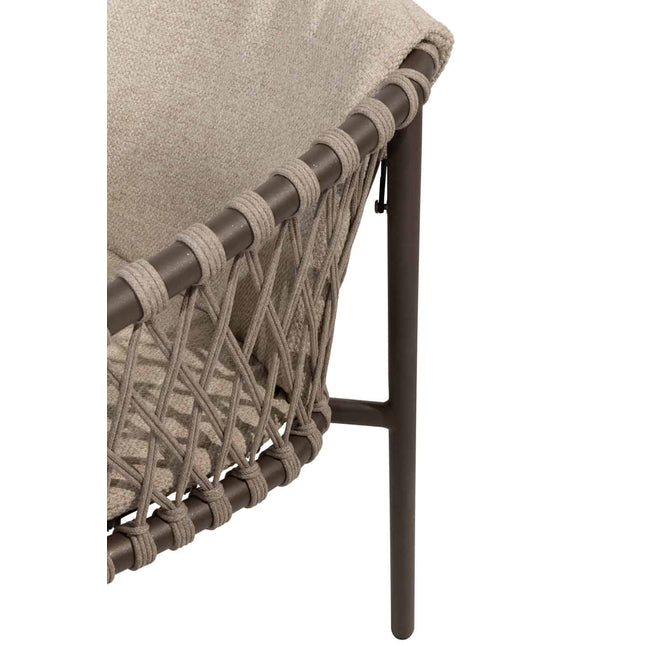 4 Seasons Outdoor Allora Essstuhl Terre + Geschmack 4SO Capri Tisch-Fass-Form-Teak 240 cm