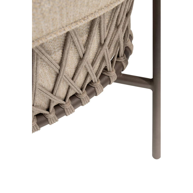 4 Seasons Outdoor Allora Essstuhl Terre + Vermont Esstisch mit Keramiktisch Top Terre 75 x 75 cm