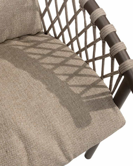 4 Seasons Outdoor Allora dining stoel terre + Taste 4SO Capri tafel barrel-vorm teak 240 cm