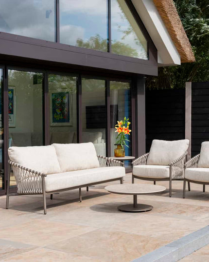 4 Seasons Outdoor Allora Bistro Lounge Set + Boaz Seitentabelle 45 Ø CM Terre