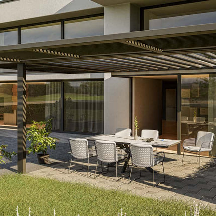 4 Seasons Outdoor Aprilla dining stoel antraciet incl. 2 kussens