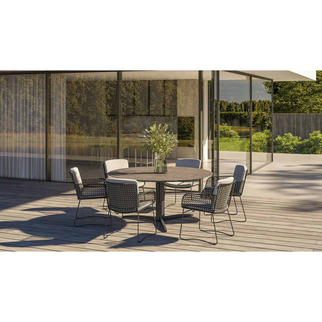 4 Seasons Outdoor Aprilla dining stoel antraciet incl. 2 kussens