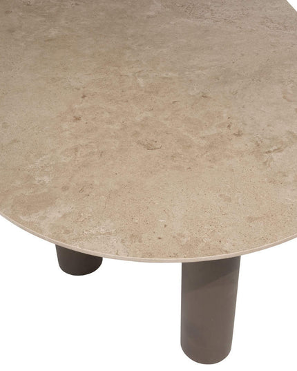 4 Seasons Outdoor Bernini Essstuhl + Arizona Tisch Keramikblatt Kieselform 240 cm