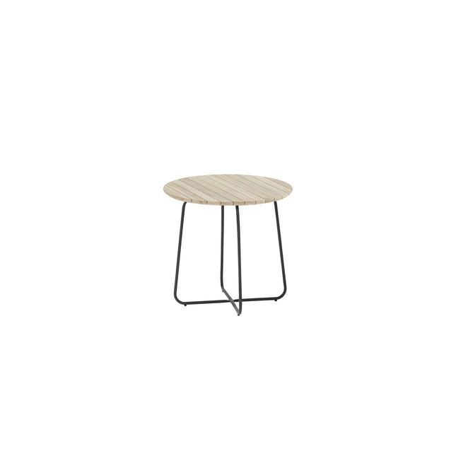 4 Seasons Outdoor Axel bijzettafel rond 45 cm teak tafelblad