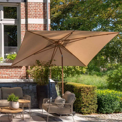 4 Seasons Outdoor Azzurro 200 x 300 cm. Sand mit Holz -Look -Rahmen