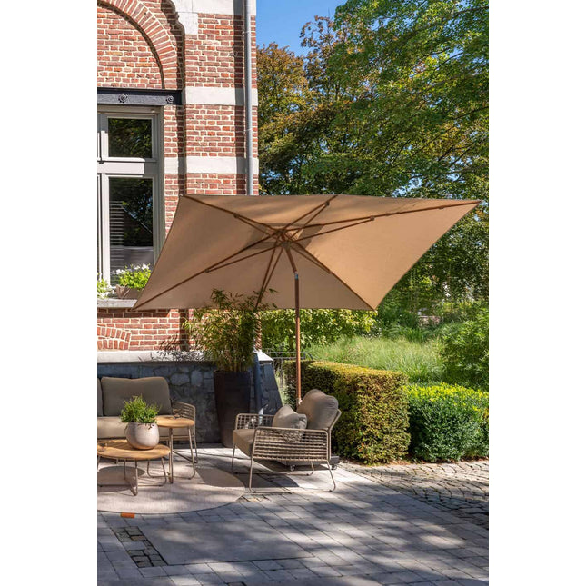 4 Seasons Outdoor Azzurro 200 x 300 cm. zand met houtlook frame