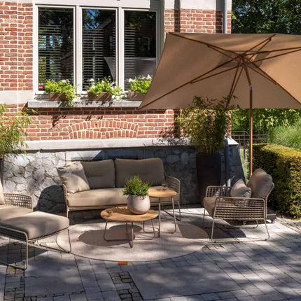 4 Seasons Outdoor Azzurro 200 x 300 cm. Sand mit Holz -Look -Rahmen