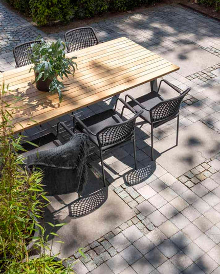 Taste 4SO Barista Dining Anthrazit + Botschafter Teaktabelle 240 cm