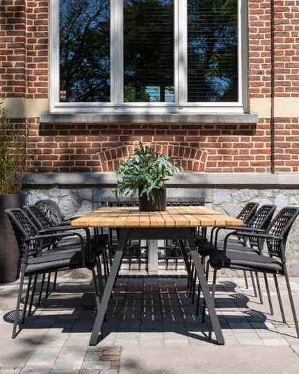 Taste 4SO Barista Dining Anthrazit + Botschafter Teaktabelle 240 cm