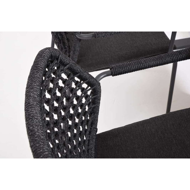 Taste 4SO Barista Dining Anthrazit + Prado Teaktabelle 130 Ø cm