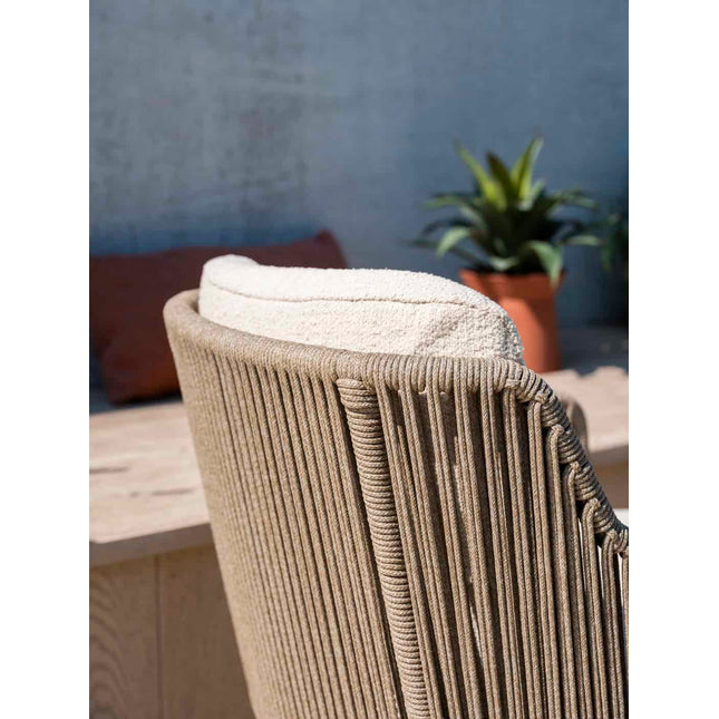 4 Seasons Outdoor Bernini Essstuhl + Geschmack 4SO Prado Teak Tisch Oval 240 cm Terre Onderstel