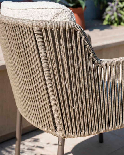 4 Seasons Outdoor Bernini Essstuhl + Geschmack 4SO Prado Teak Tabelle 160 Ø CM Terre Ondel